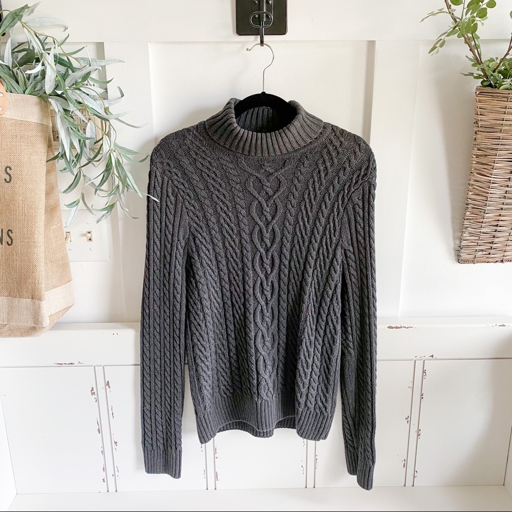 Dark grey turtleneck sweater